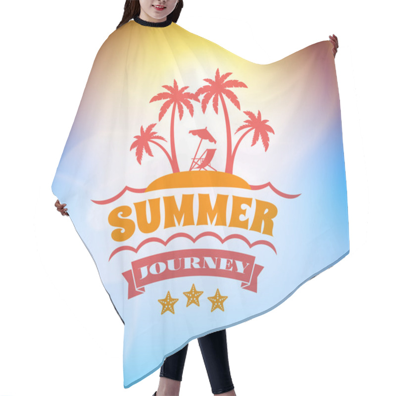 Personality  Retro Summer Holidays Hipster Label. Vector Design Elements On Coloful Summer Background Hair Cutting Cape