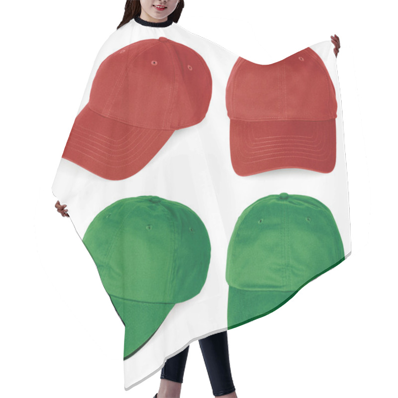 Personality  Blank Red And Green Baseball Caps Hair Cutting Cape