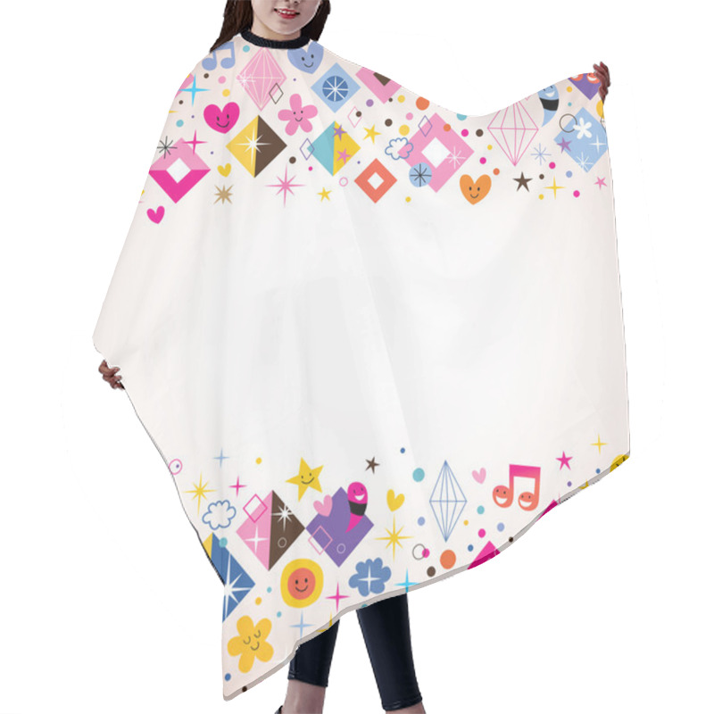 Personality  Diamonds, Stars, Dots And Hearts Pattern Hair Cutting Cape