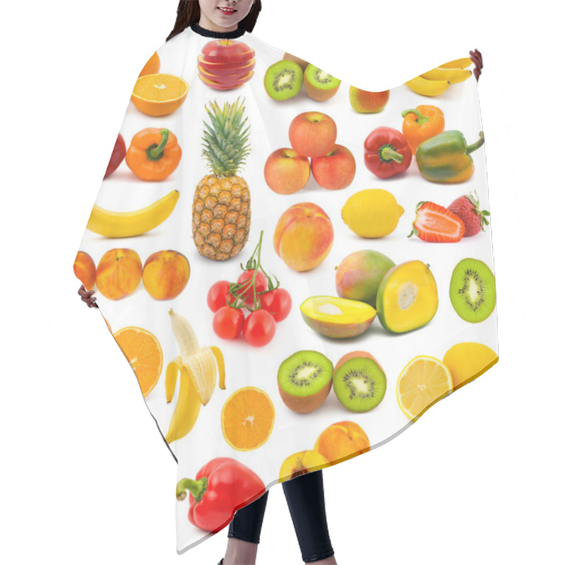 Personality  Set Of Fruits And Vegetables Hair Cutting Cape