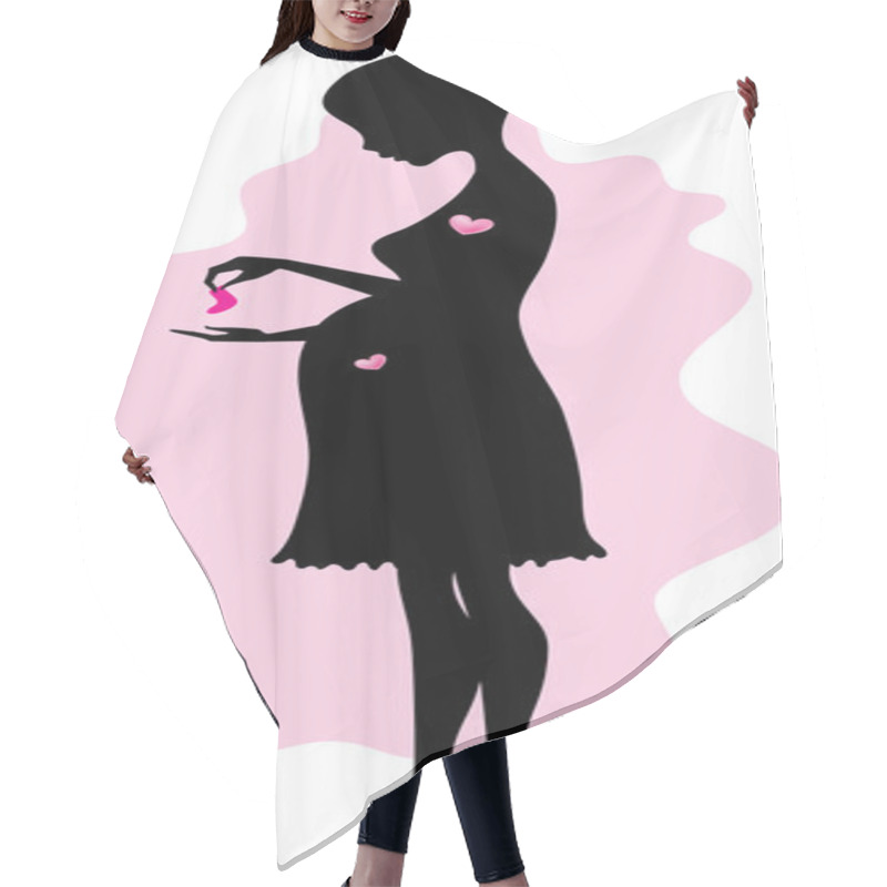 Personality  Silhouette Of Pregnant Woman Hair Cutting Cape