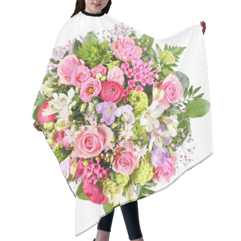 Personality  Bouquet With Roses And Ranunculus Hair Cutting Cape