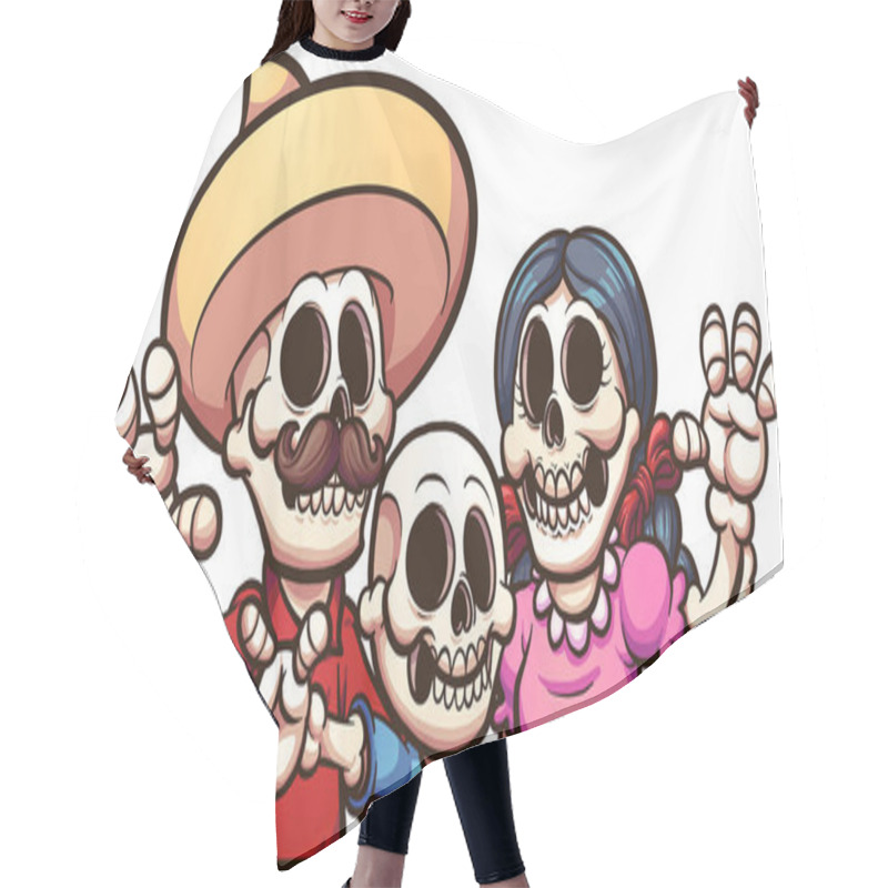 Personality  Mexican Skeleton Family Hair Cutting Cape