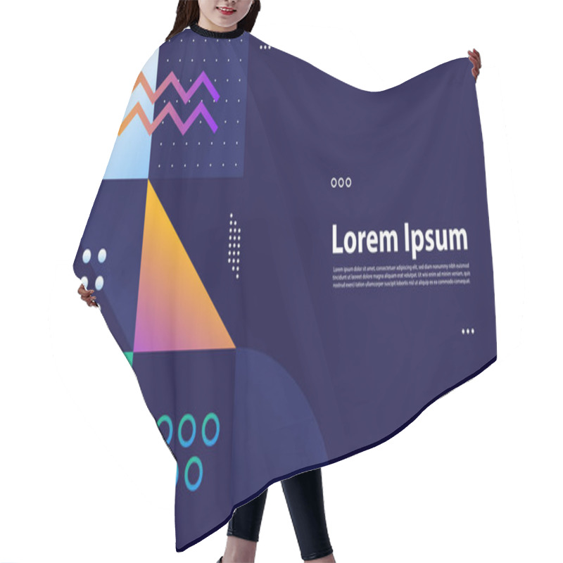 Personality  Minimal Geometric Background. Dynamic Shapes Composition. Graphic Design Element Hair Cutting Cape