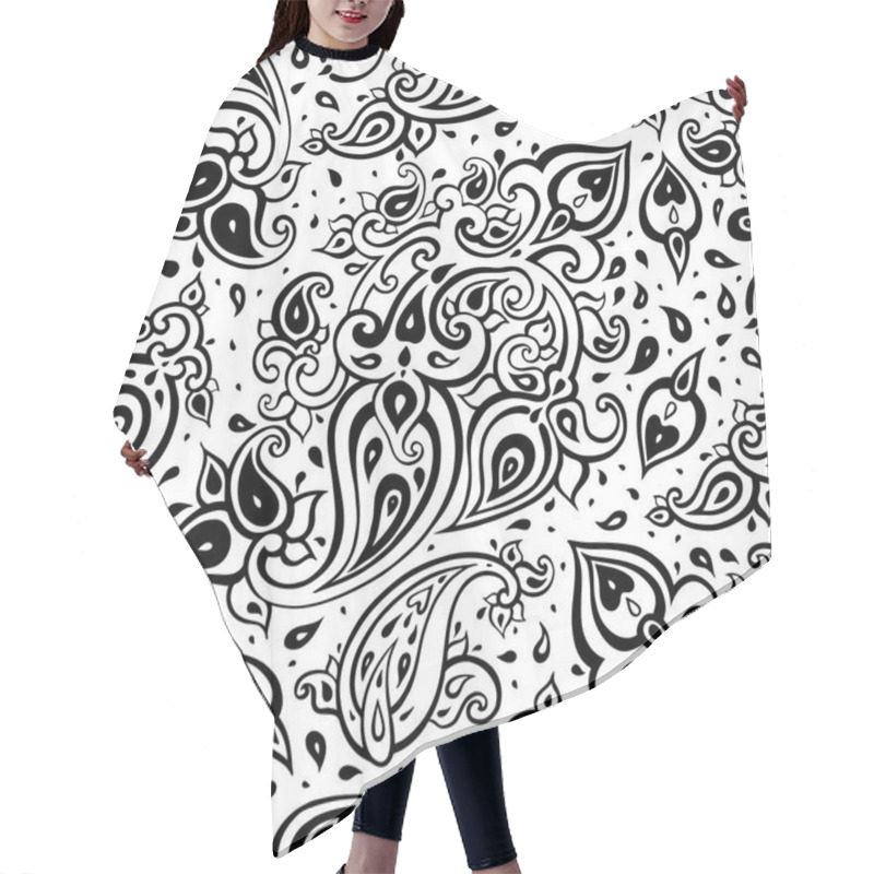 Personality  Paisley Background. Hand Drawn Ornament. Hair Cutting Cape