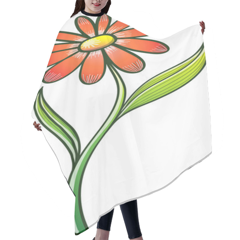 Personality  Elegant Orange Daisy Hair Cutting Cape