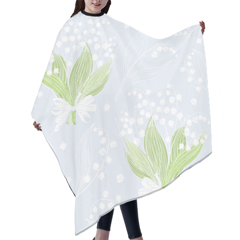 Personality  Seamless Pattern With Of Lilies Of The Valley Hair Cutting Cape