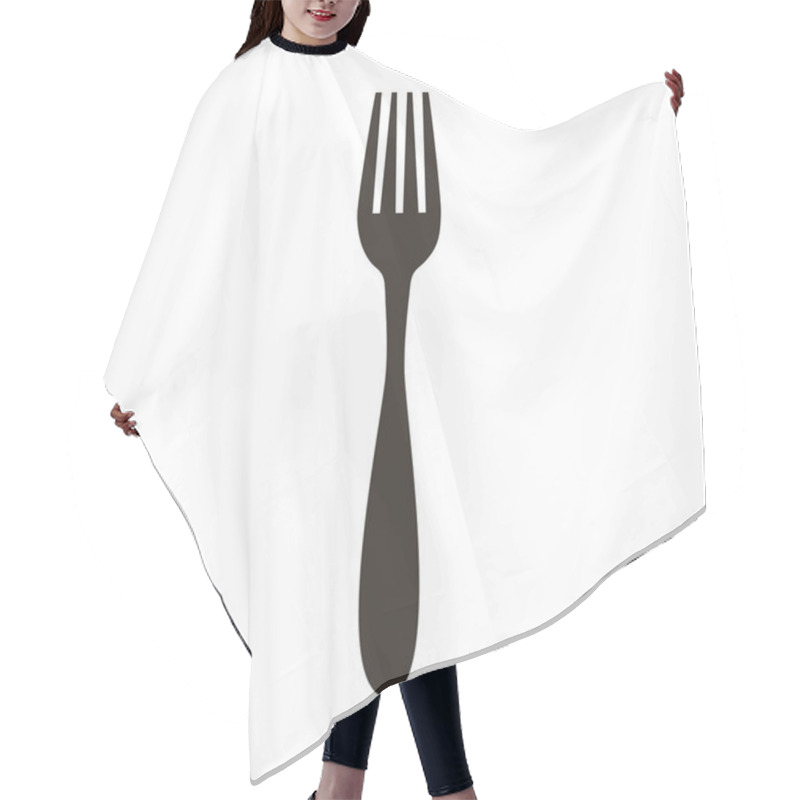 Personality  Fork Cutlery Isolated Icon Hair Cutting Cape