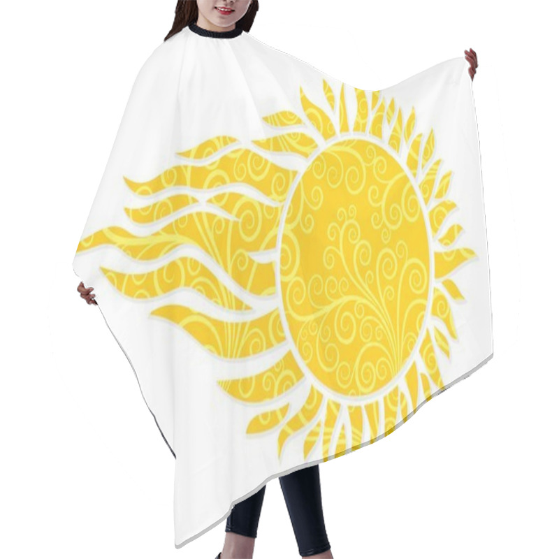 Personality  Logo Of Fiery Sun.  Hair Cutting Cape