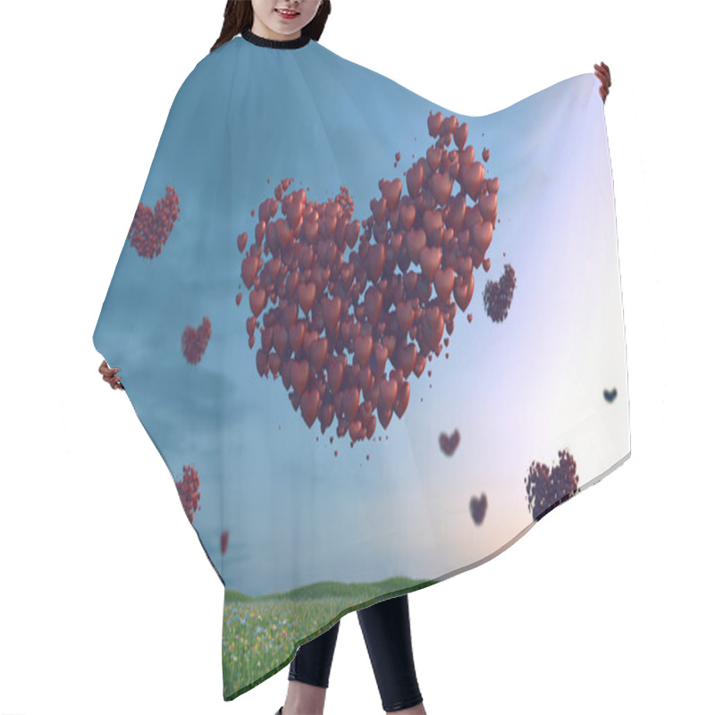 Personality  Flying Hearts Hair Cutting Cape