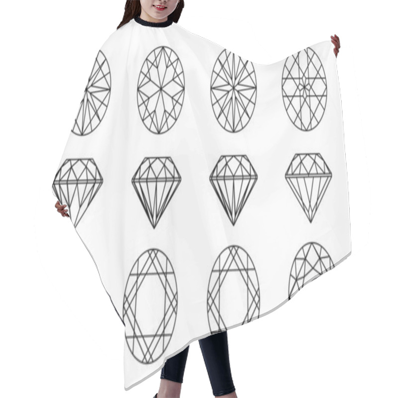 Personality  Round Shapes Of A Gemstone. Wireframe Hair Cutting Cape