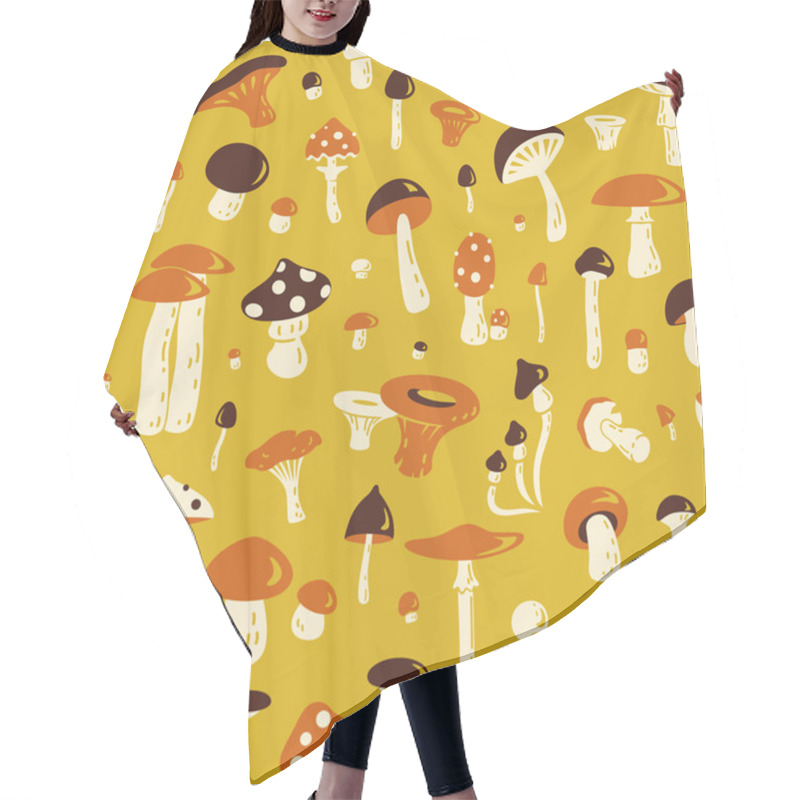 Personality  Mushroom Seamless Pattern Hair Cutting Cape