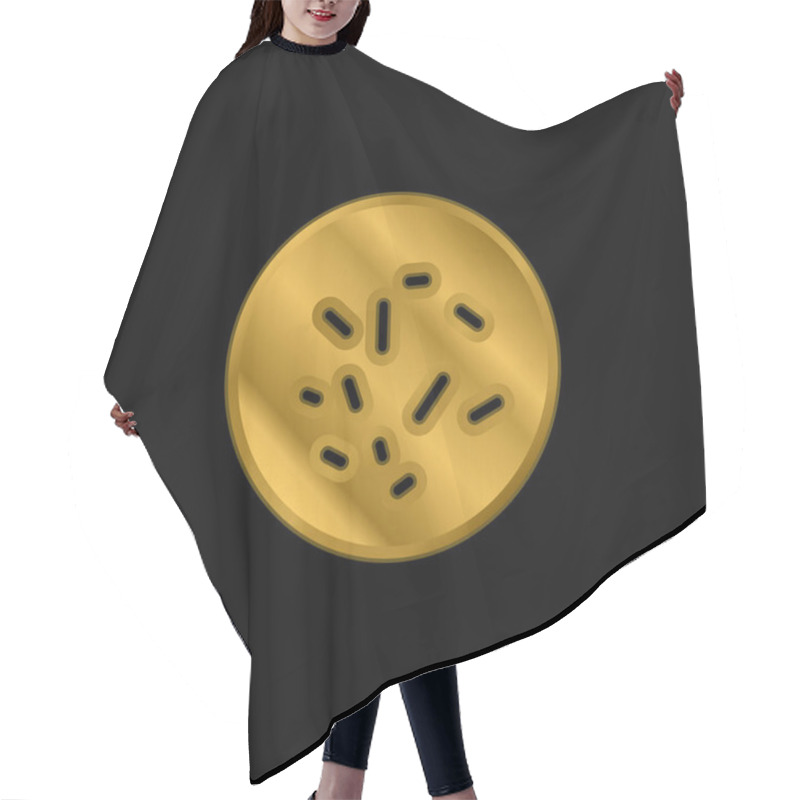 Personality  Bacterias View Gold Plated Metalic Icon Or Logo Vector Hair Cutting Cape