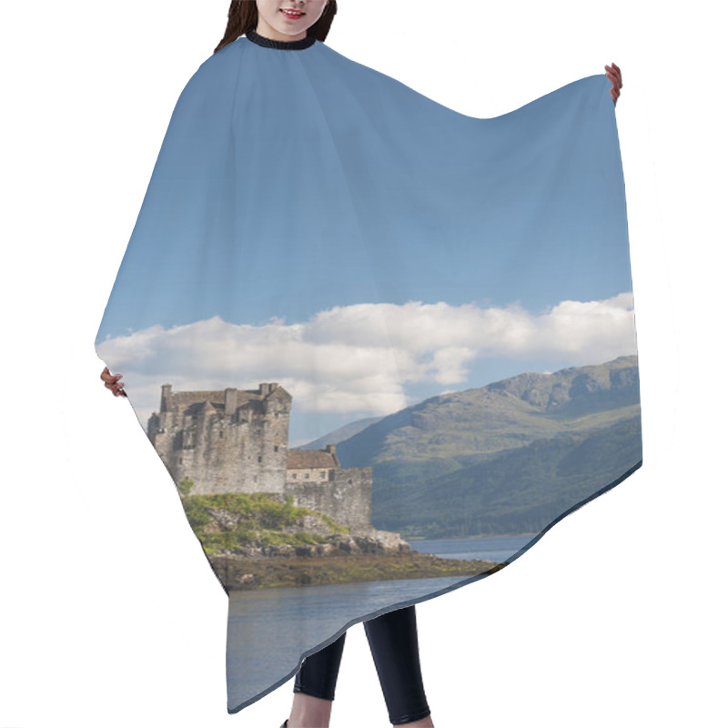 Personality  View Of The Eilean Donan Castle In The Highlands Of Scotland, United Kingdom Hair Cutting Cape