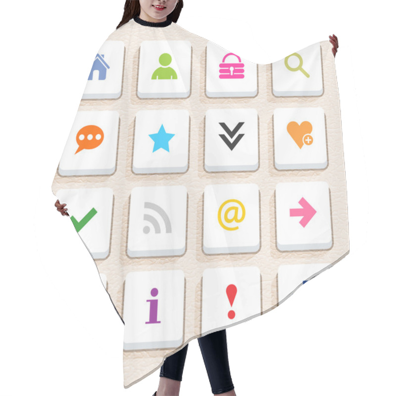 Personality  16 Basic Sign Icon Set Hair Cutting Cape