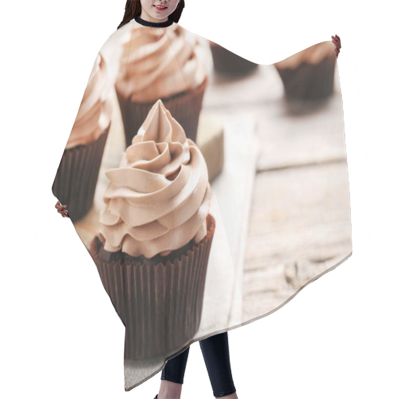 Personality  Tasty Cupcakes With Cream Hair Cutting Cape