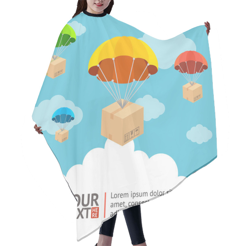 Personality  Vector Parachute Card Hair Cutting Cape