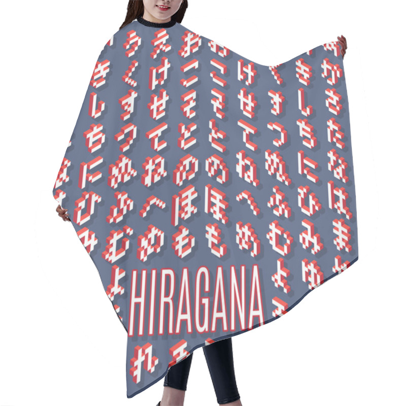 Personality  Hiragana Isometric Vector Hair Cutting Cape