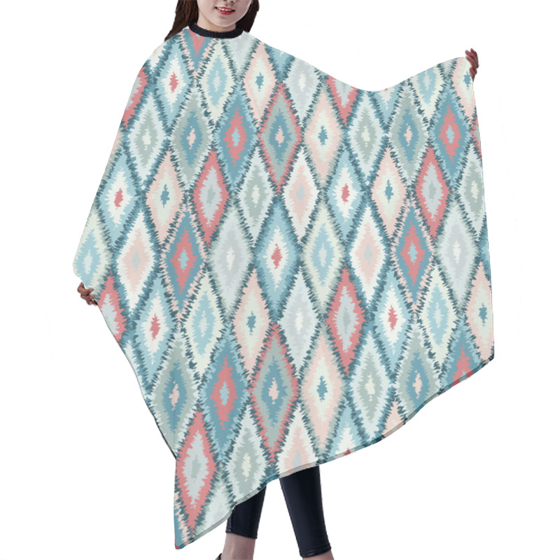 Personality  Ethnic Rhombus Tribal Seamless Pattern Hair Cutting Cape