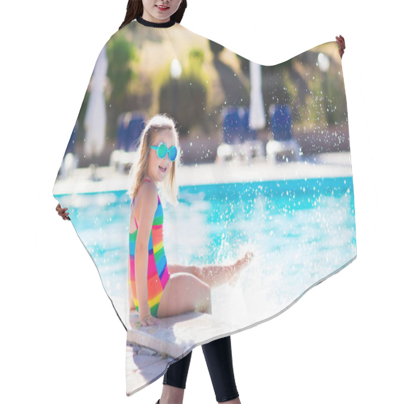 Personality  Child In Swimming Pool On Summer Vacation Hair Cutting Cape