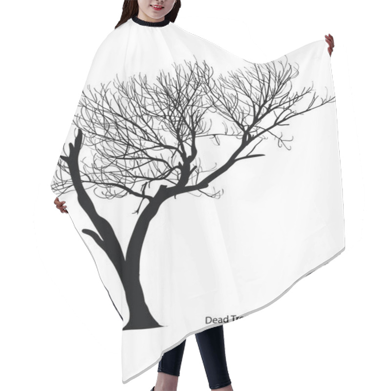 Personality  Dead Tree Without Leaves Vector Illustration Sketched, EPS 10. Hair Cutting Cape