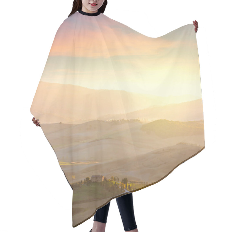 Personality  Sunny Tuscany Landscape Hair Cutting Cape