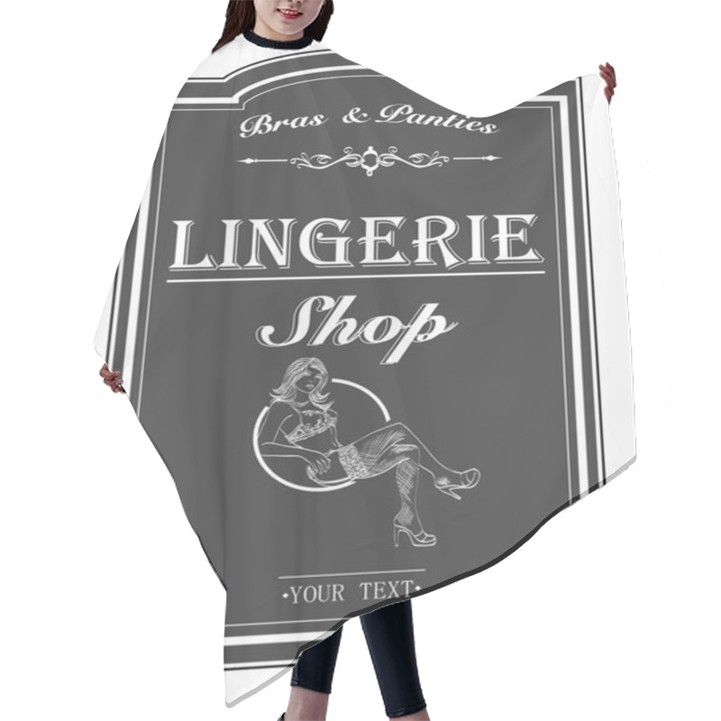 Personality  Vector Retro Poster Lingerie Shop Hair Cutting Cape