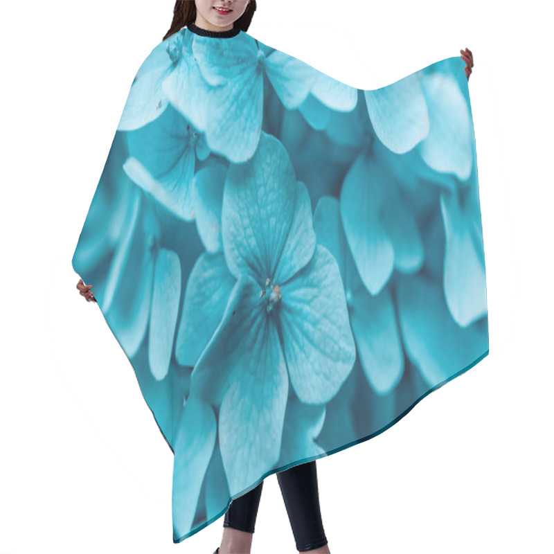 Personality  Spring Or Summer Floral Composition Made Of Fresh Blue Hydrangea Flowers On Light Pastel Background. High Quality Photo Hair Cutting Cape