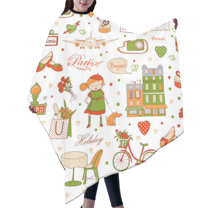 Personality  Paris Travel Background Hair Cutting Cape