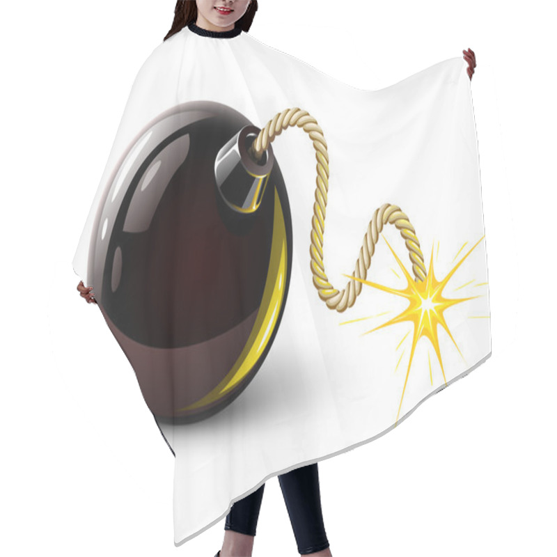 Personality  Vector Black Bomb Burning Hair Cutting Cape