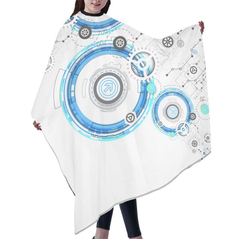 Personality  Abstract Digital  Technology Background Hair Cutting Cape