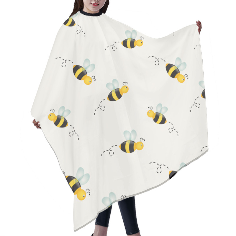 Personality  Background With Bees. Vector Illustration. Hair Cutting Cape