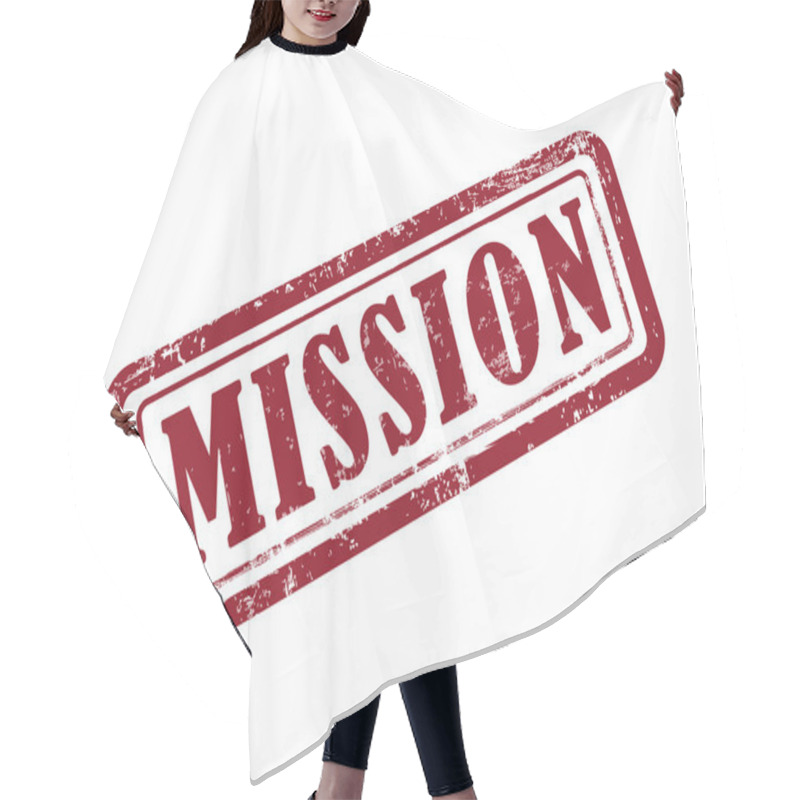 Personality  Stamp Mission In Red  Hair Cutting Cape