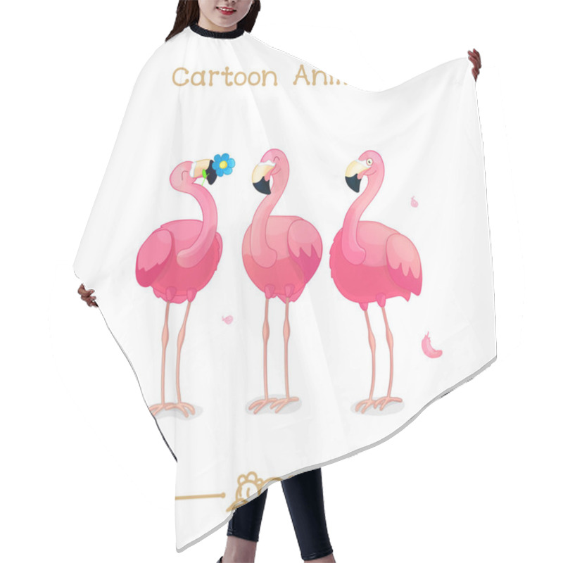 Personality   Toons Series Cartoon Animals: Pink Flamingos Hair Cutting Cape