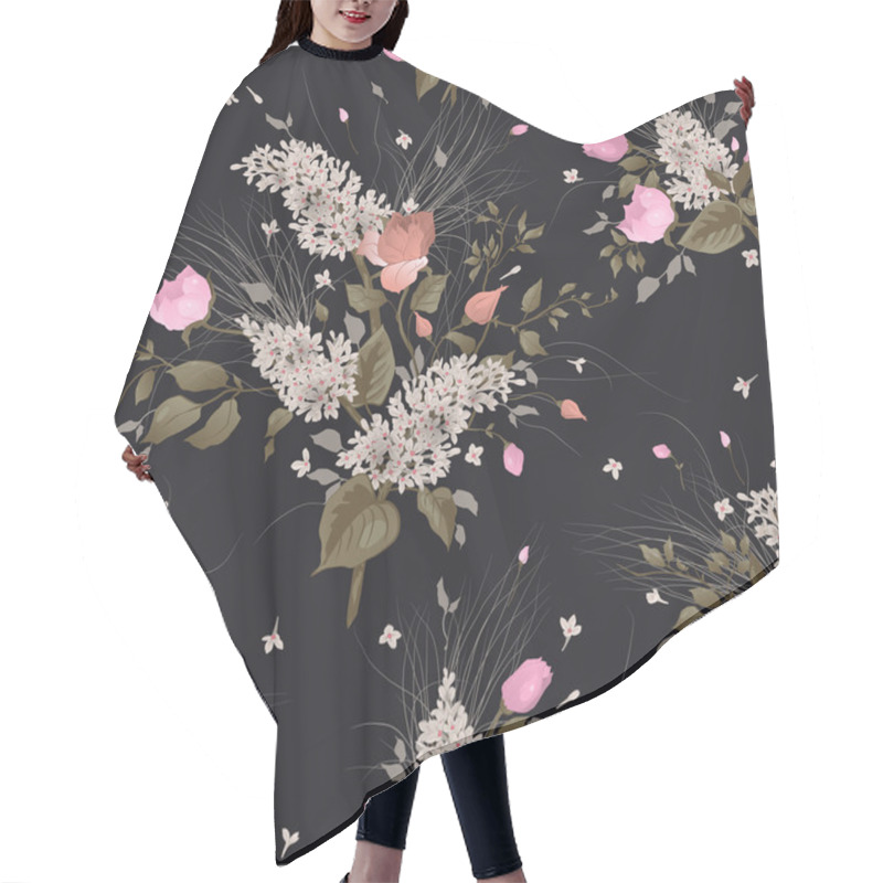 Personality  Seamless Floral Pattern With Flowers Hair Cutting Cape