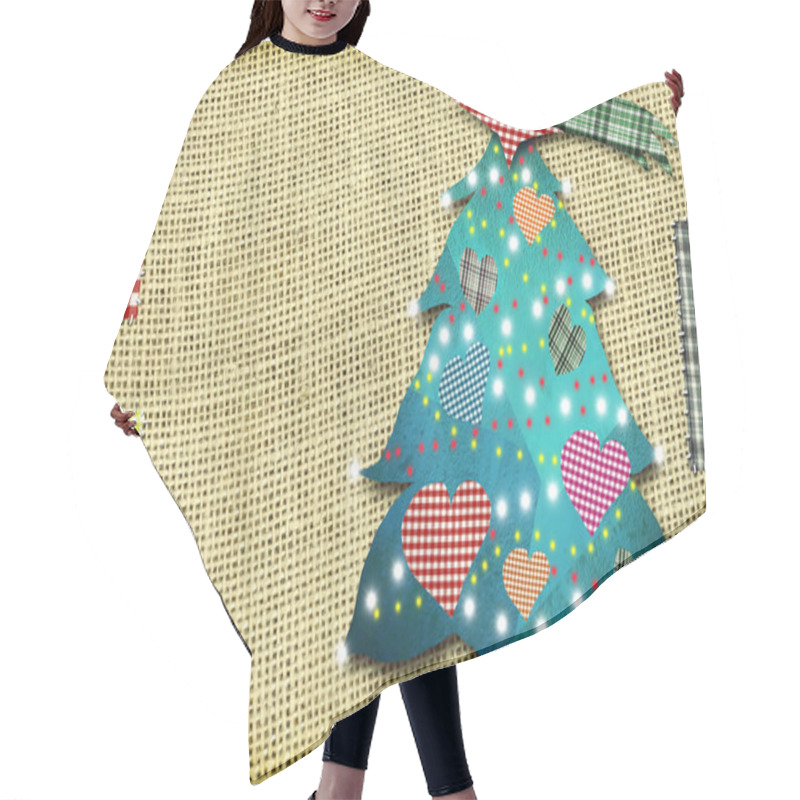 Personality  Cute Christmas Fir Card Hair Cutting Cape