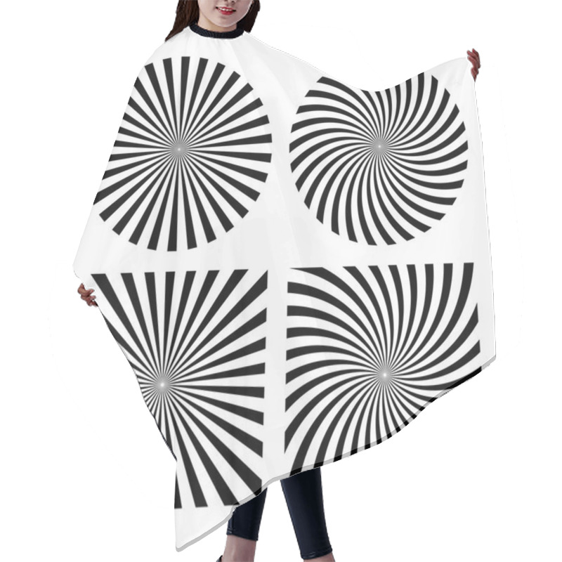 Personality  Abstract Rays Striped Pattern Hair Cutting Cape