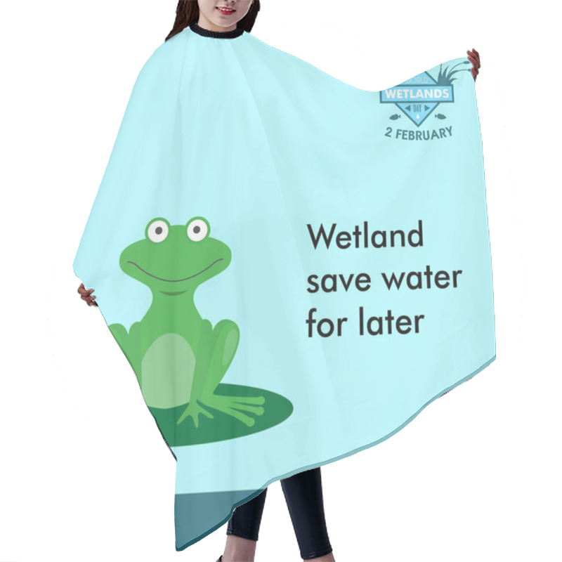 Personality  World Wetlands Day Cartoon Design Illustration, Campaign Asset For Use On Social Media Hair Cutting Cape