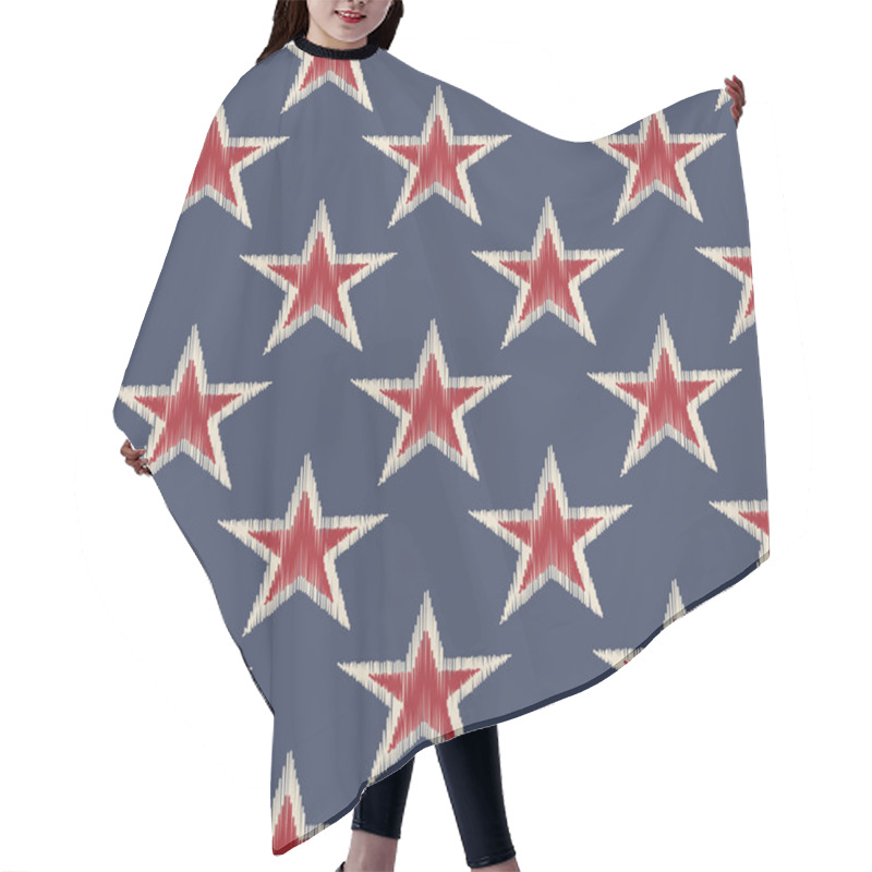 Personality  Seamless Retro Stars Pattern Hair Cutting Cape