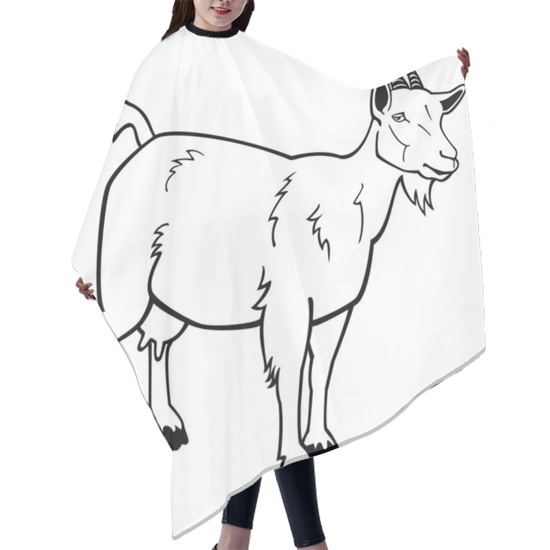 Personality  Standing Goat Black And White Image Hair Cutting Cape