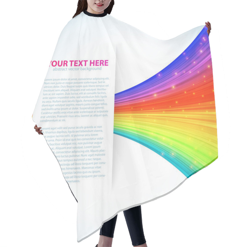 Personality  Rainbow Lines Background Hair Cutting Cape