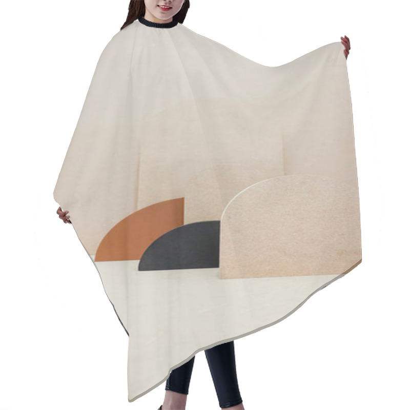 Personality  Abstract Geometric Shapes In Neutral Tones Creating A Modern Aesthetic. Hair Cutting Cape