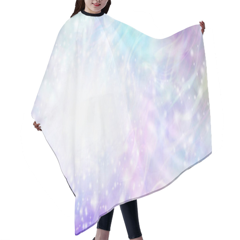 Personality  Beautiful Blue Pink Ethereal Special Announcement Background Banner - Multicoloured  Banner With A Soft Blur White Oval On Left For Copy And Trails Of Sparkles And Glitter Rotating Around Hair Cutting Cape