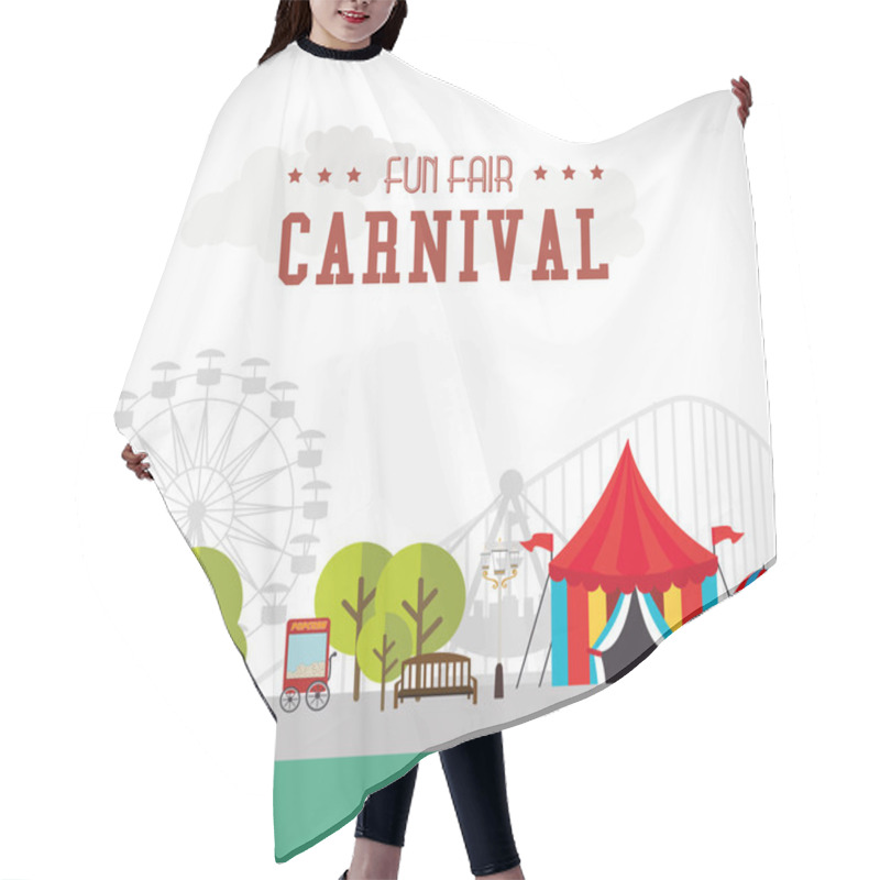 Personality  Carnival Design Over White Background Vector Illustration Hair Cutting Cape