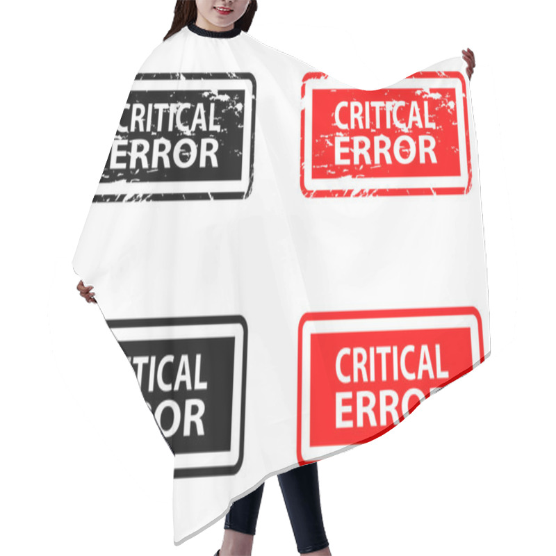 Personality  Critical Error Rubber Stamp Hair Cutting Cape