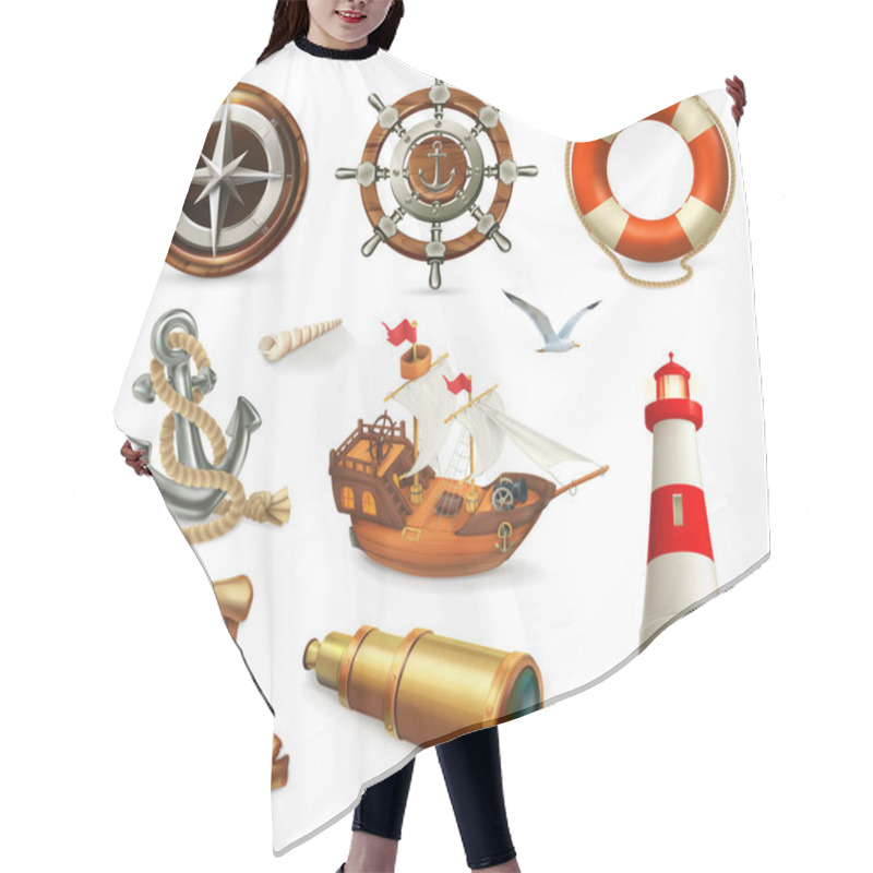 Personality  Summer Vacation Icons Hair Cutting Cape