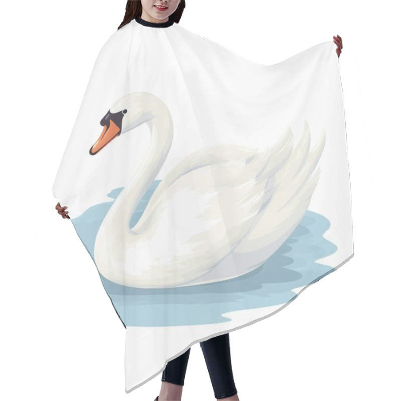 Personality  Vector Illustration Of White Goose Hair Cutting Cape