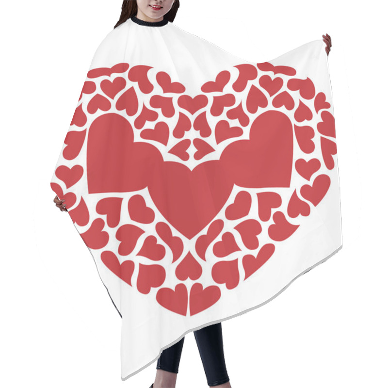 Personality  Red Heart Hair Cutting Cape