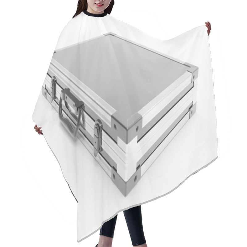 Personality  Metal Business Briefcase Perspective Shot Hair Cutting Cape