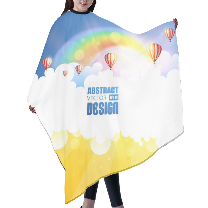 Personality   Air Balloons And Bright Rainbow Hair Cutting Cape